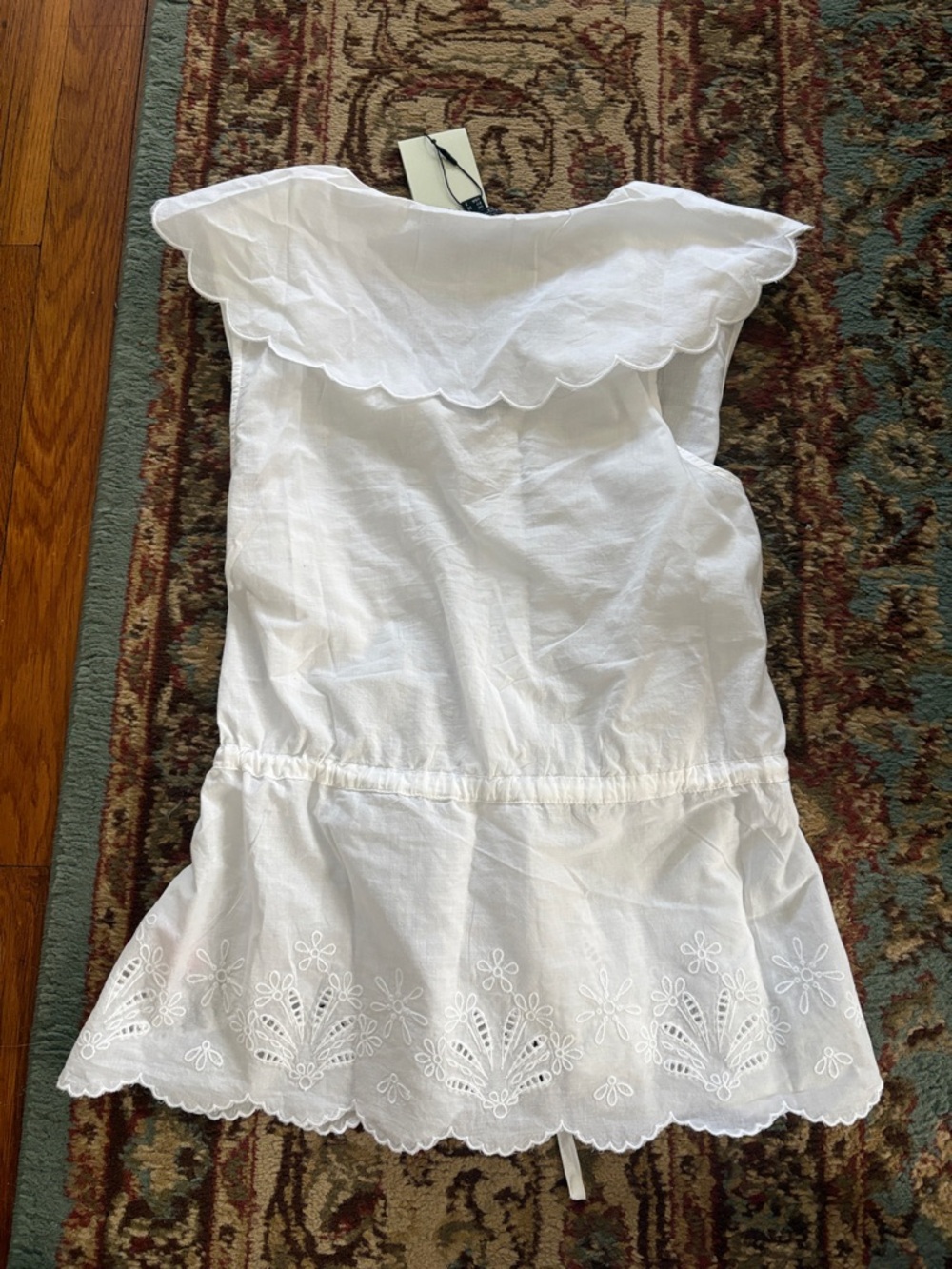NWT Nobody’s Child White Frill Eyelet Broderie Collar Simon Peplum V Neck Top - Picture 10 of 10